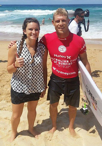 Emma-Mannering-Student-Services-Officer-and-Mick-Fanning-Surfer